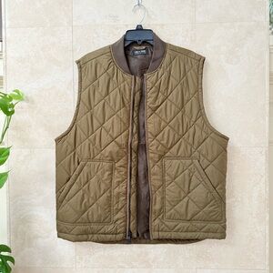 Line of Trade Quilted Olive Utility Vest XL Zip Front Puffer